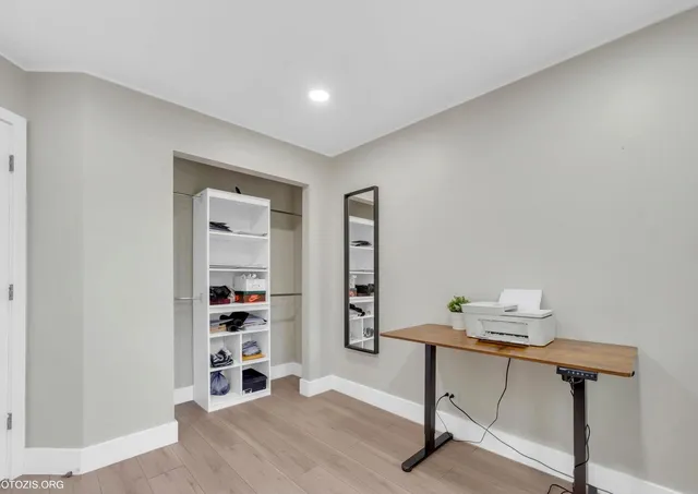 a workspace with furniture