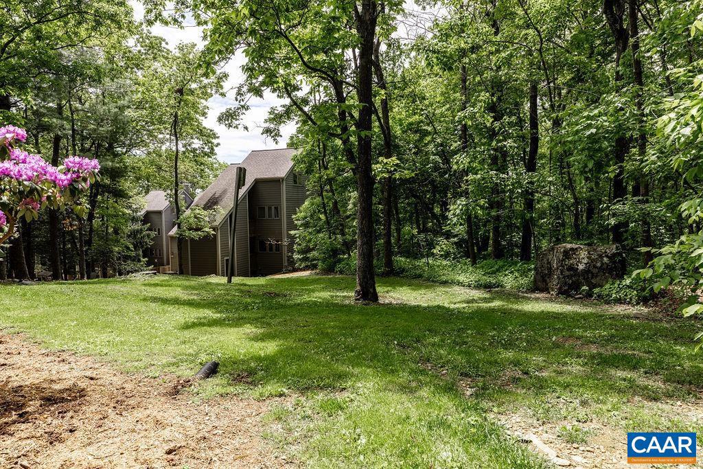 490 Three Ridges Roseland, VA 22967 - Photo 24 of 27 a backyard of a house with plants and large trees