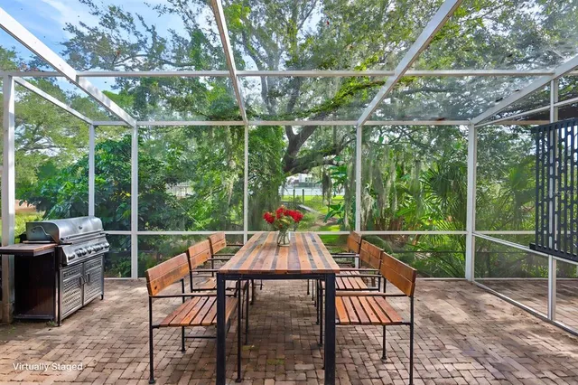 a view of outdoor space with furniture