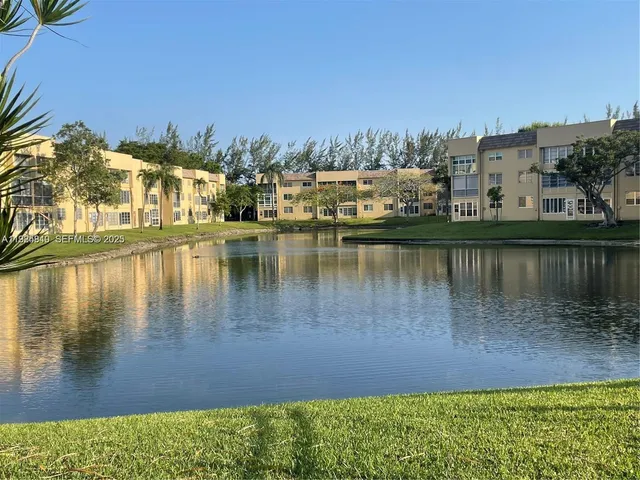 a view of a lake with houses