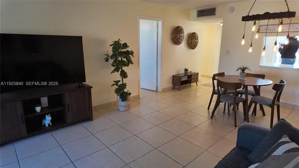 a living room with furniture