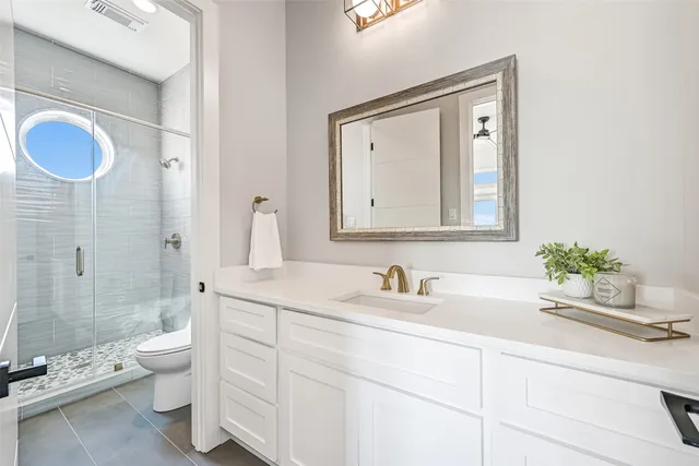 a bathroom with a shower