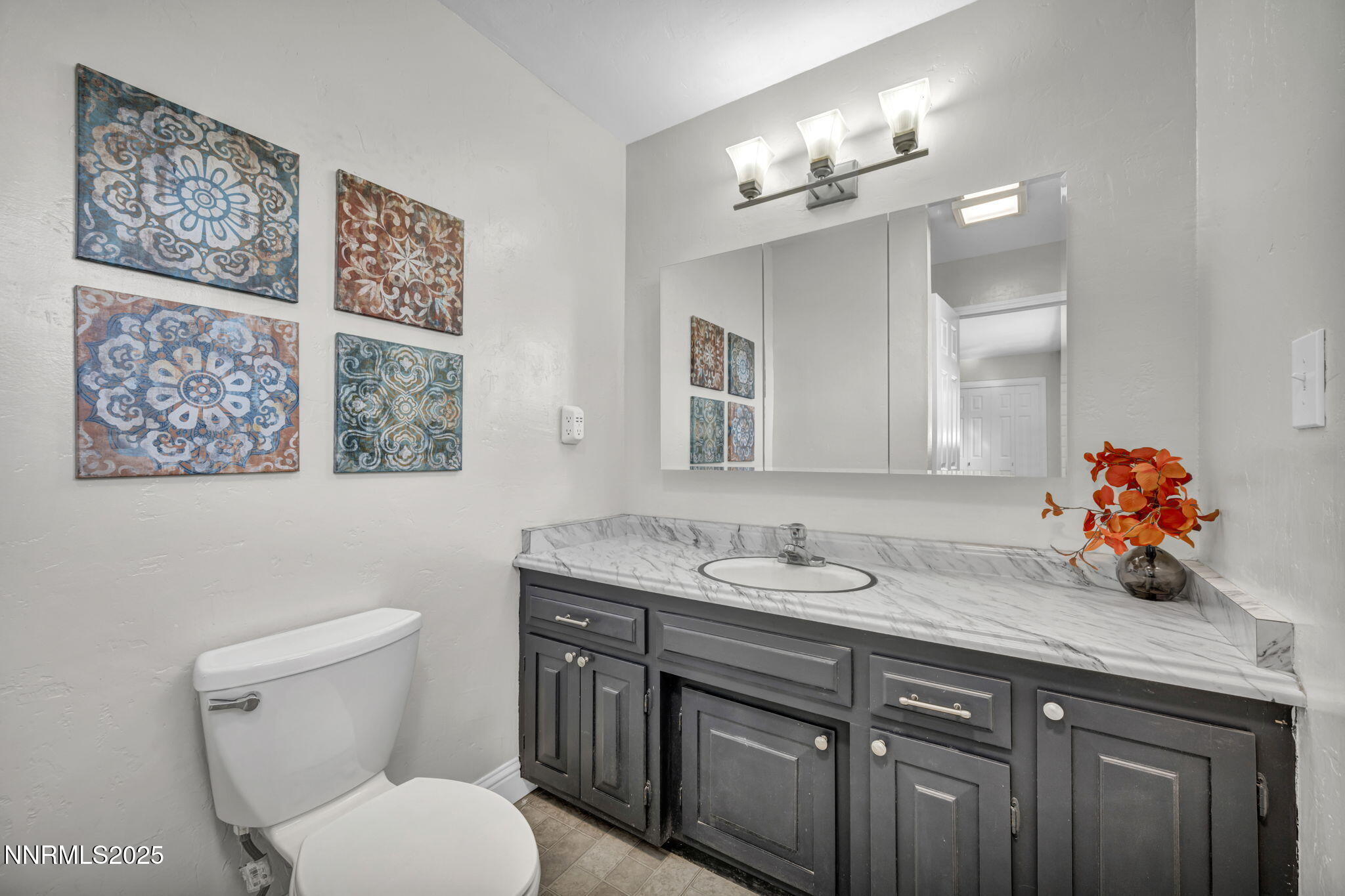14595 Chamy Drive Reno, NV 89521 - Photo 35 of 66 a bathroom with a toilet a sink and mirror