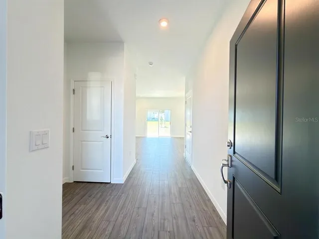 a view of a room with racks on the wall