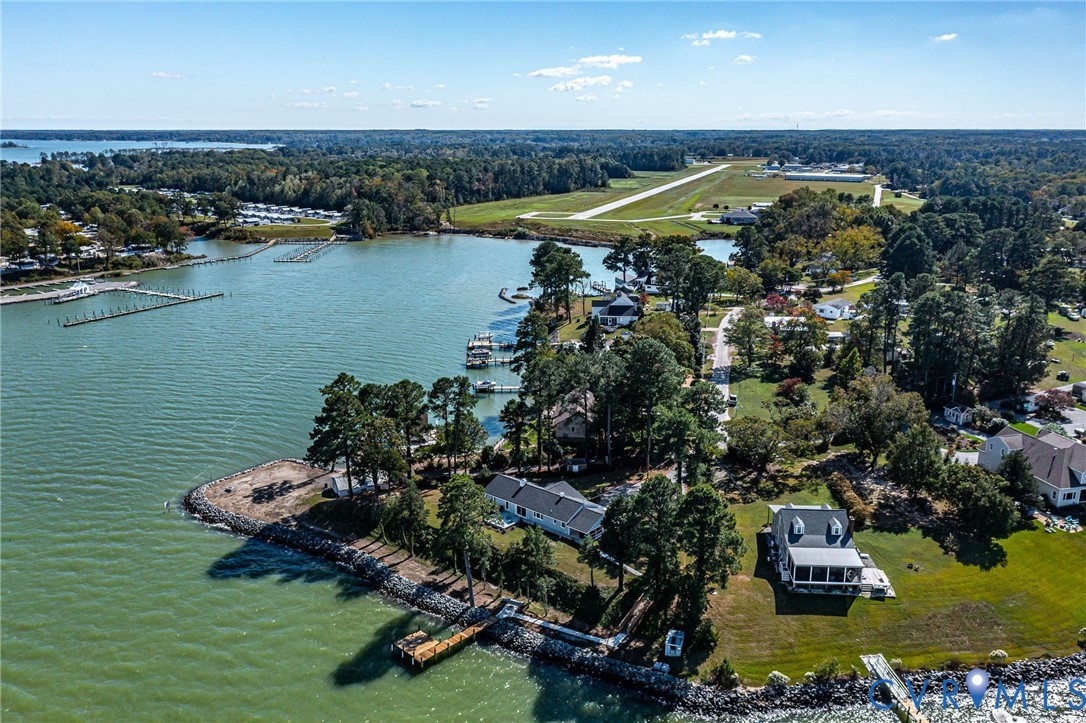 560 Eubank Landing Road Topping, VA 23169 - Photo 5 of 50 an aerial view of a houses with a lake view