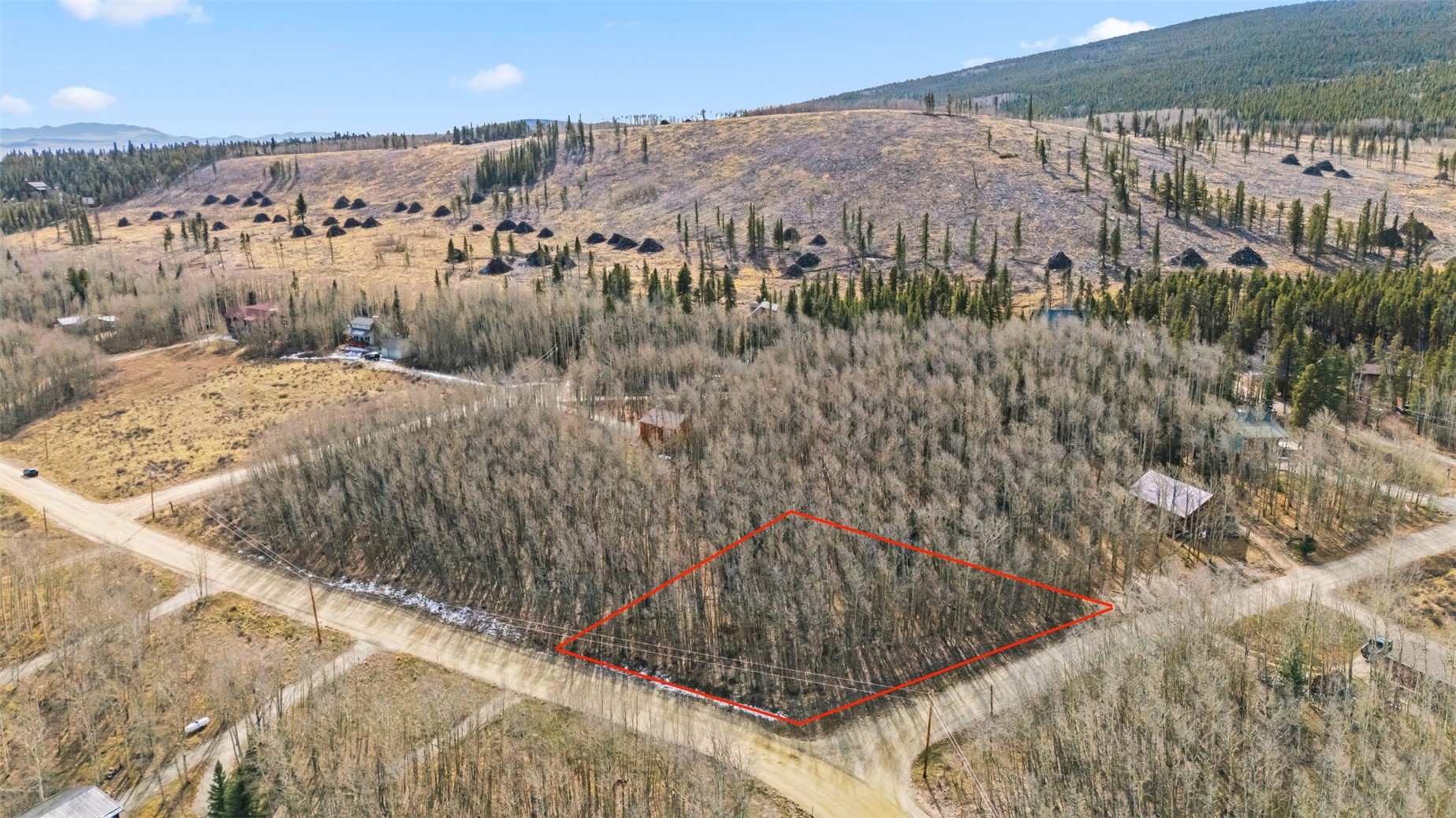 1097 High Creek Road Fairplay, CO 80440 - Photo 13 of 19 Overview of rural landscape with property parcel outlined