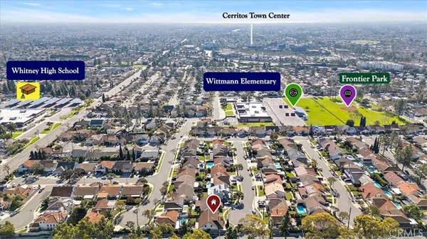 an aerial view of a city