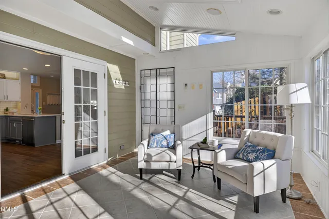 a view of a room with racks on the wall