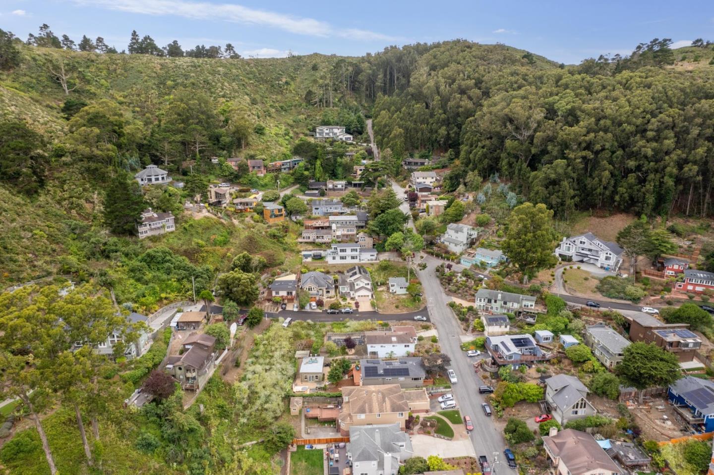417 Athenian Way Pacifica, CA 94044 - Photo 12 of 20 an aerial view of residential houses with outdoor space and trees