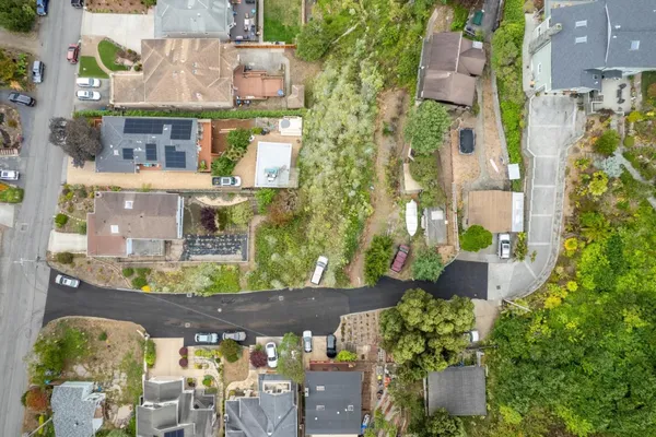an aerial view of multiple house