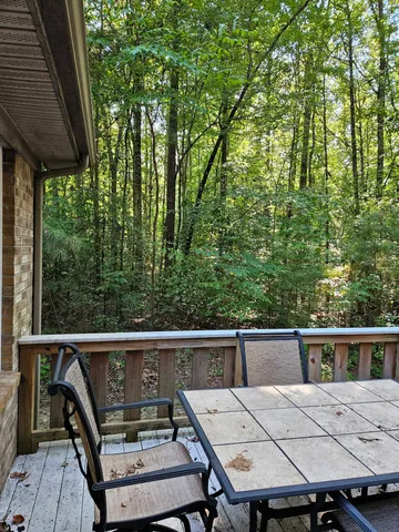 a view of a patio on the deck