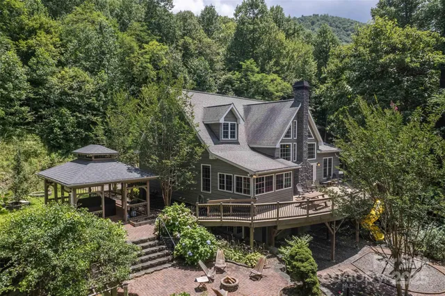 an aerial view of a house