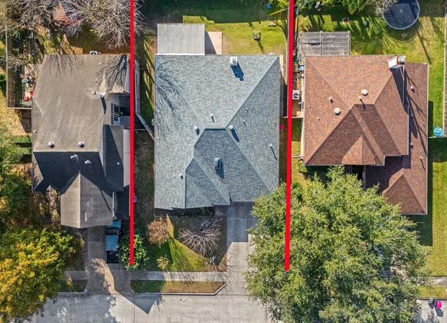 an aerial view of a house