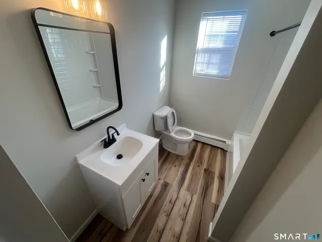 a bathroom with a tub