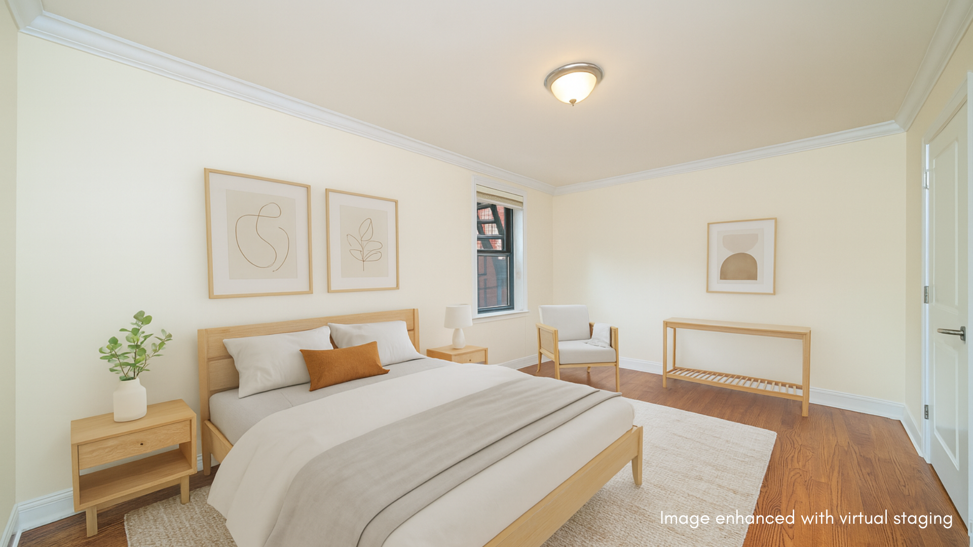 Undisclosed Address Manhattan, NY 10040 - Photo 7 of 10 a bedroom with a bed and a night stand