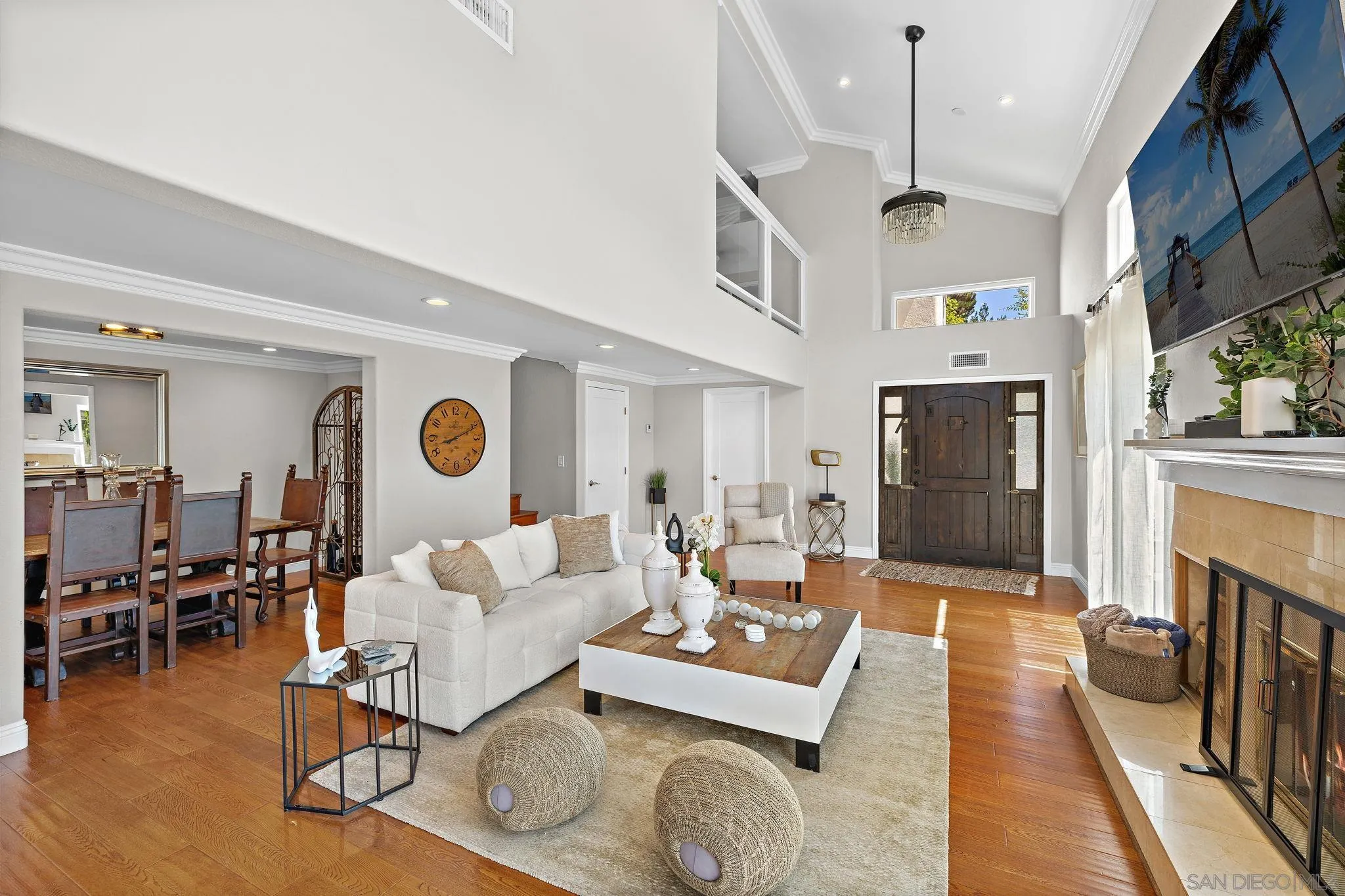 22875 Ridge Rte Lane Lake Forest, CA 92630 - Photo 7 of 54 a living room with fireplace furniture and a wooden floor