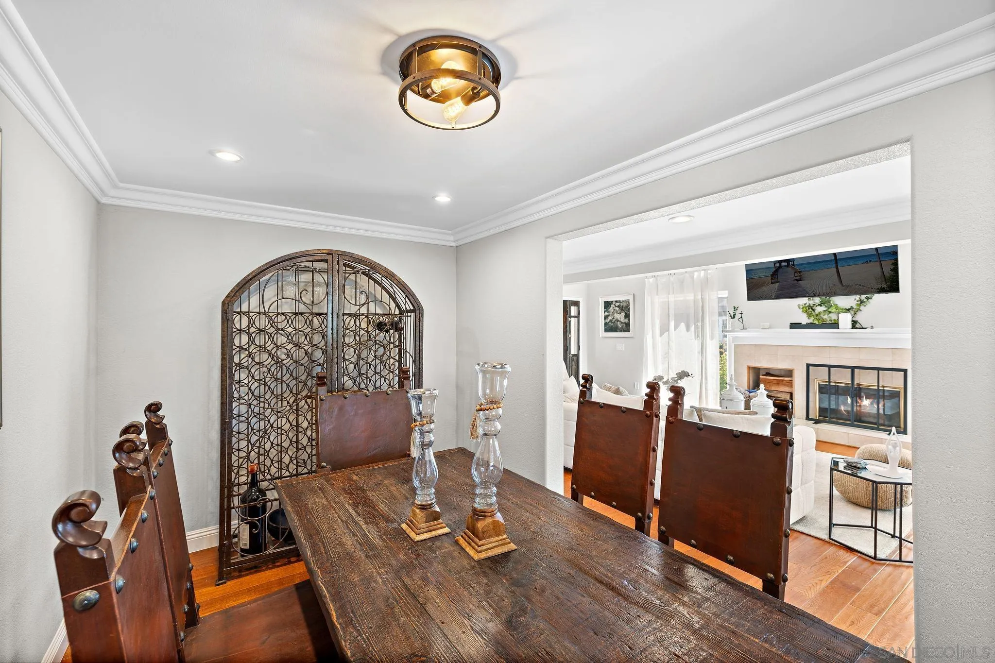 22875 Ridge Rte Lane Lake Forest, CA 92630 - Photo 9 of 54 a view of a dining room with furniture a chandelier and wooden floor