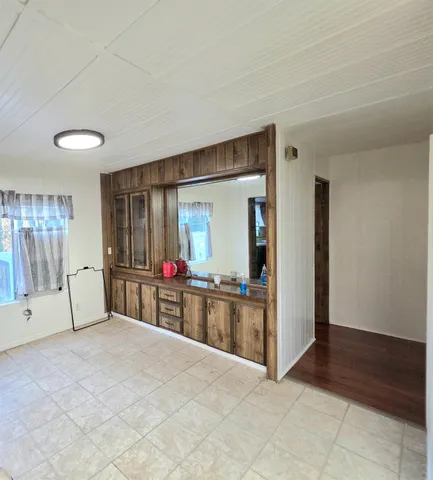 an empty room with closet