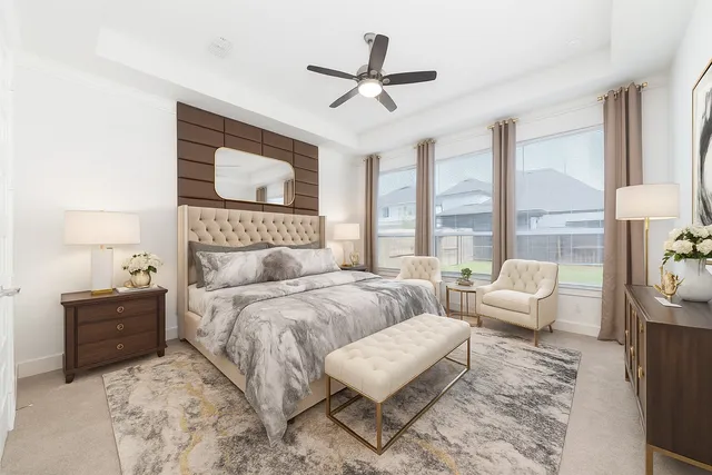 a bed room with bed and a couch