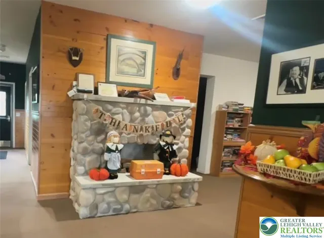 a view of a park with a slide