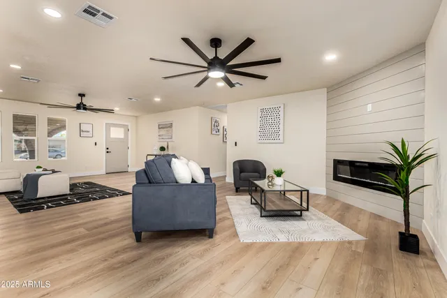 a living room with furniture