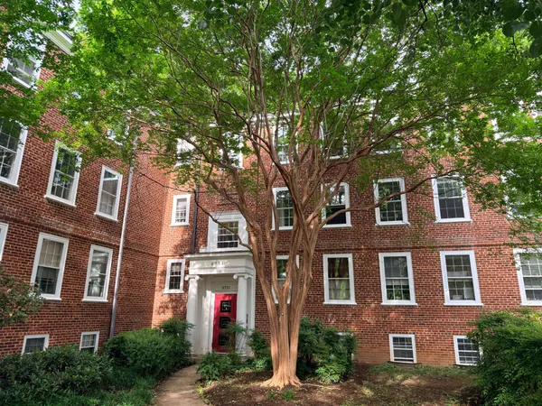 a front view of a multi story building
