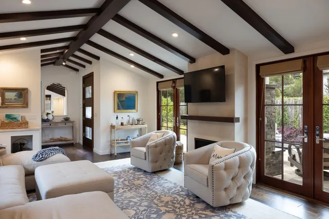 a bathroom with a double vanity sink mirror and