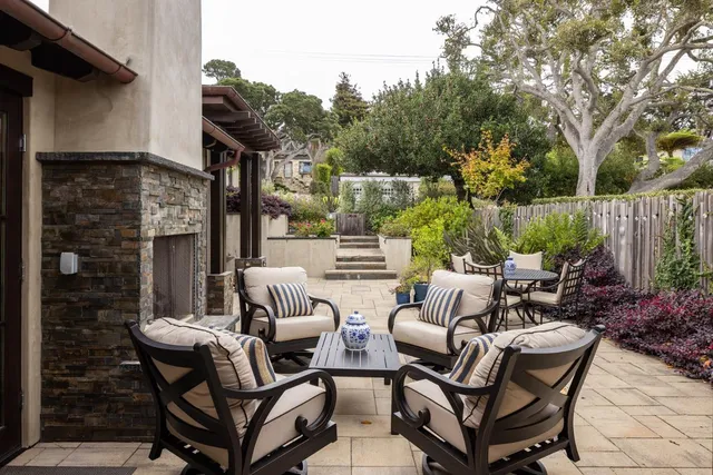 a view of porch with seating space