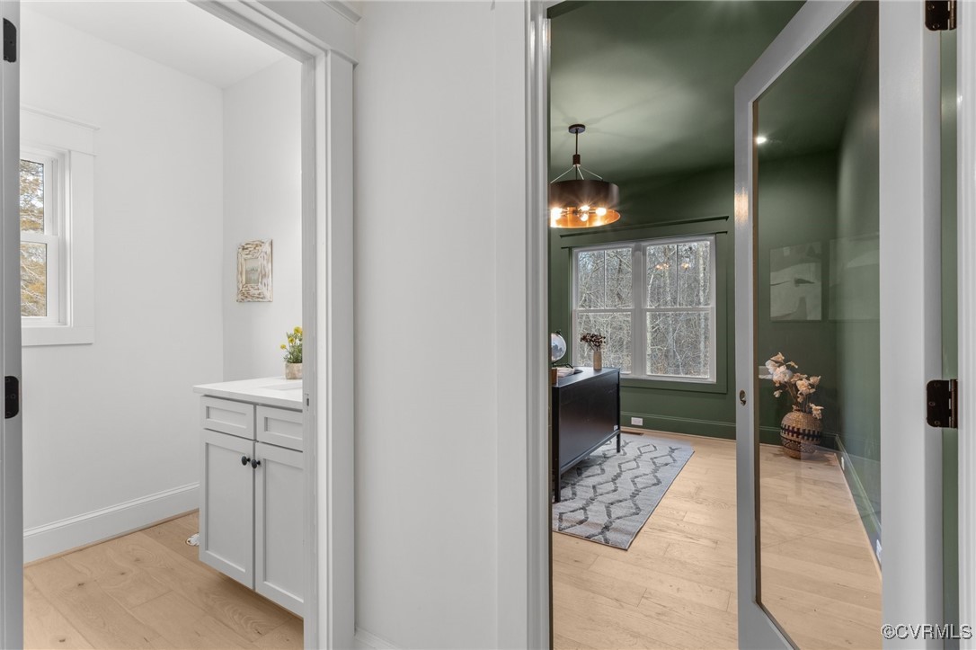4792 Bell Road Powhatan, VA 23139 - Photo 16 of 27 a bathroom with a glass door shower and a sink