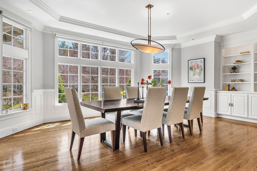 1 Stonefield Lane Wellesley, MA 02482 - Photo 9 of 30 a view of a dining room with furniture window and wooden floor