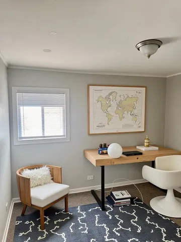 an empty room with closet area