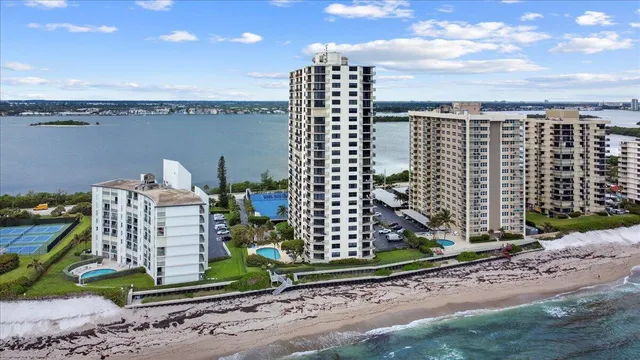 a view of a city with tall buildings