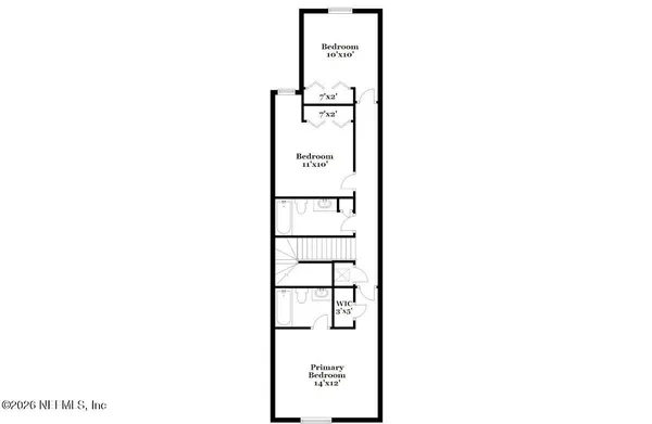 a view of a hallway with a white wall and a large mirror