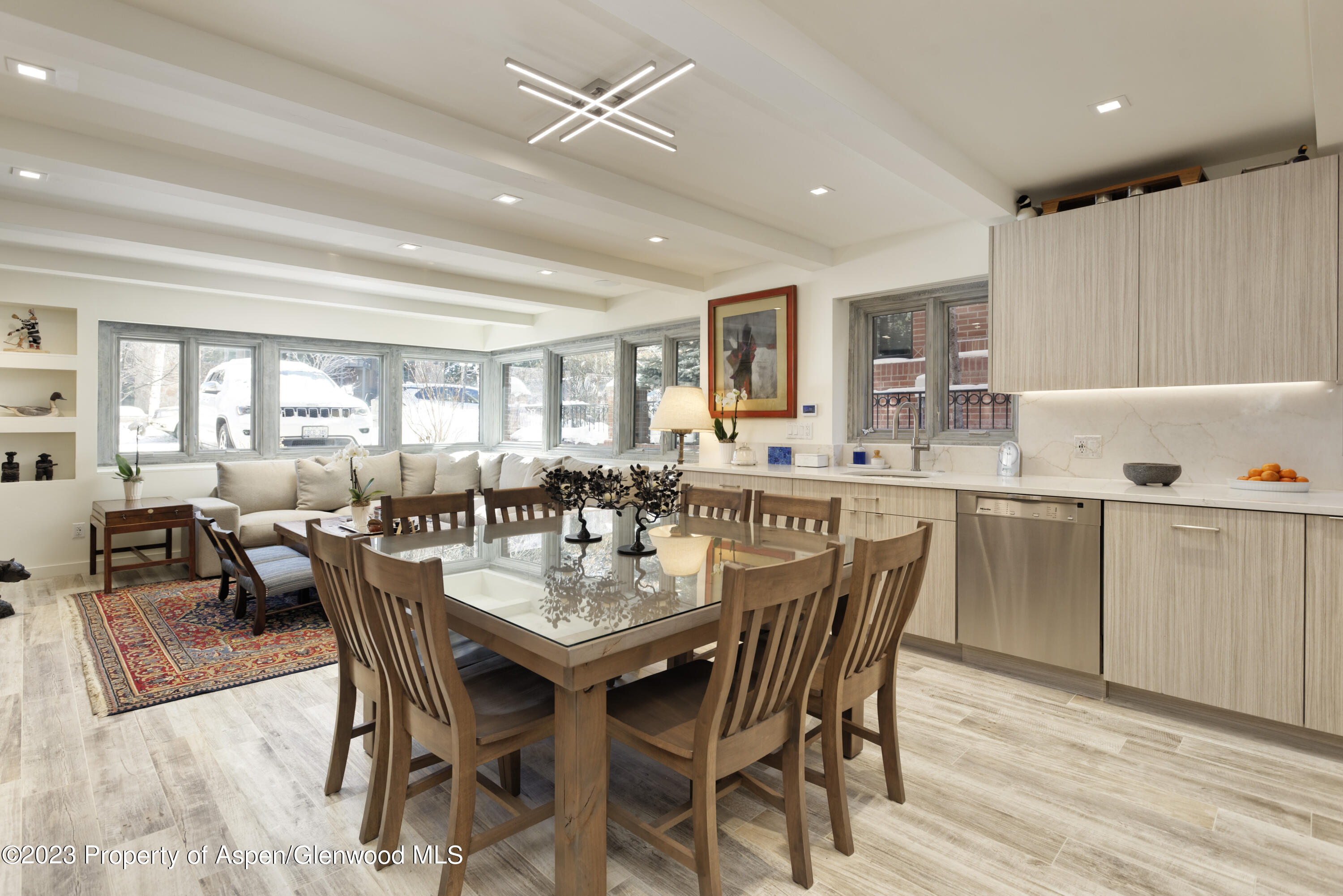 525 South Original Street, Unit B Aspen, CO 81611 - Photo 6 of 17 a dining room with furniture and window