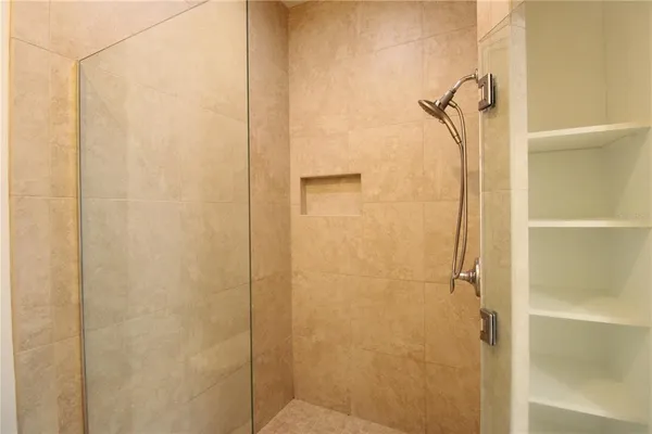 a bathroom with a shower
