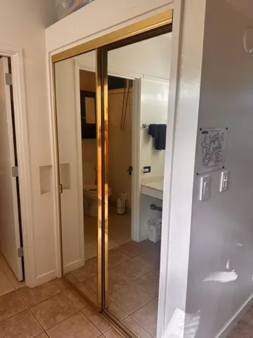 a city view with tall buildings