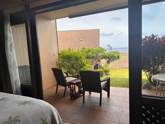 a view of an outdoor seating area