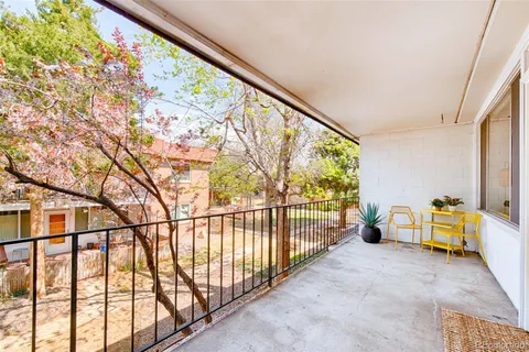 a view of porch with seating area