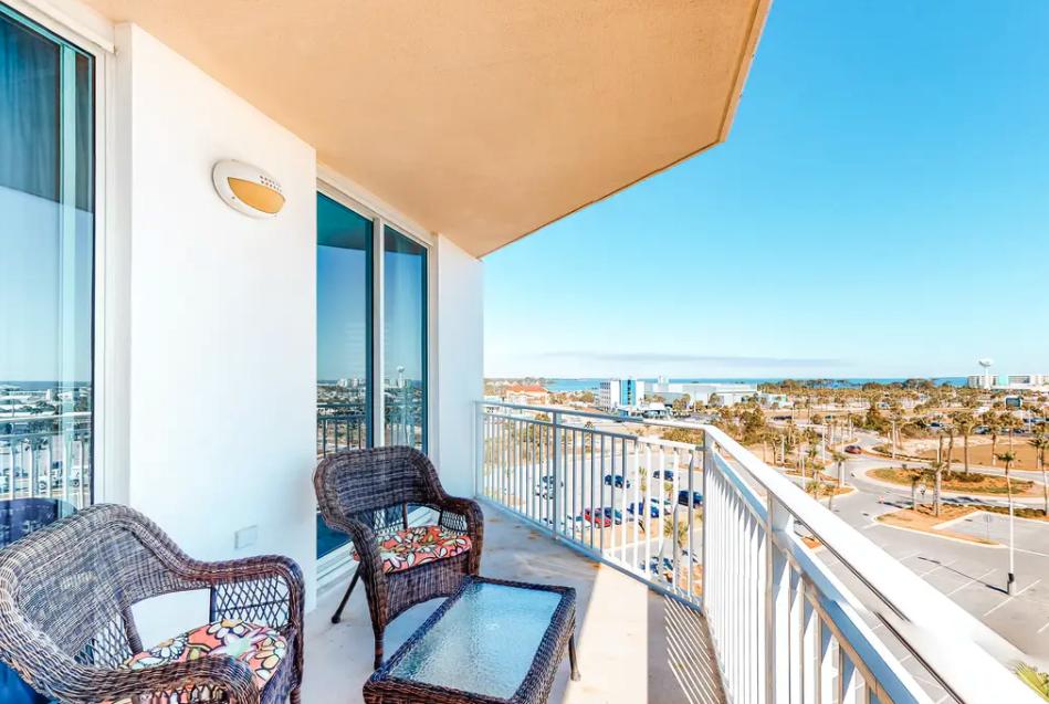 1110 Santa Rosa Boulevard, Unit A621 Fort Walton Beach, FL 32548 - Photo 17 of 20 a balcony with furniture and city view