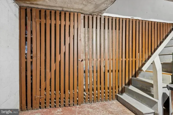 a view of wooden balcony