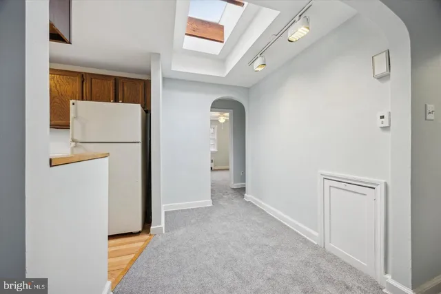 a view of hallway with a elevator