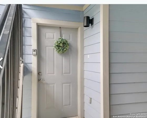 a view of staircase with large window