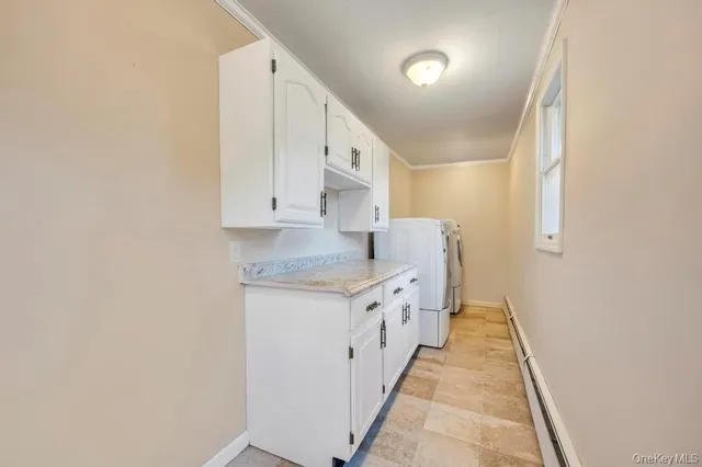 a view of room with garage