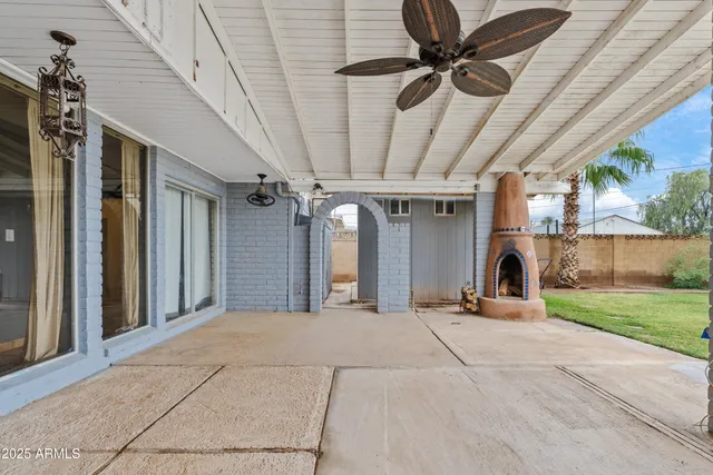 a view of a house with a patio
