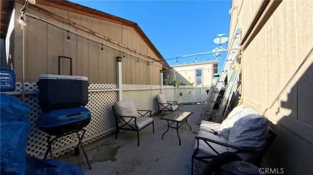 a outdoor living space with furniture