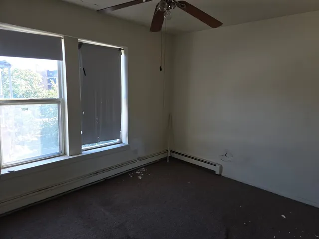 an empty room with a window