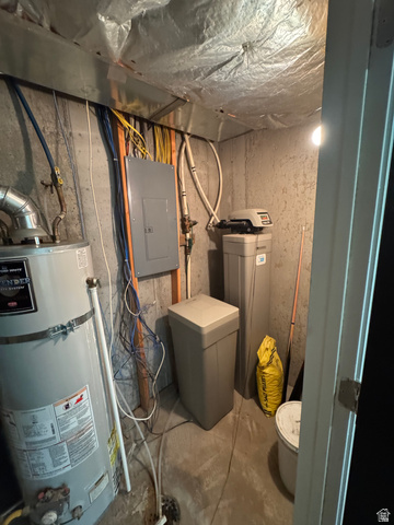 1237 South 260 West Payson, UT 84651 - Photo 74 of 81 Utility area featuring a water heater, electrical panel, and water conditioning system