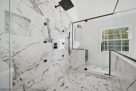 a bathroom with shower