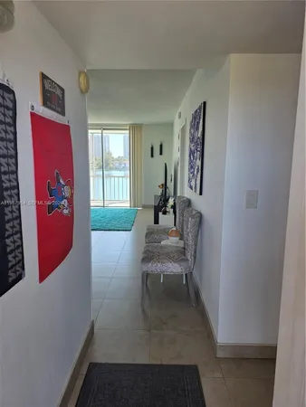 a view of a hallway with workspace