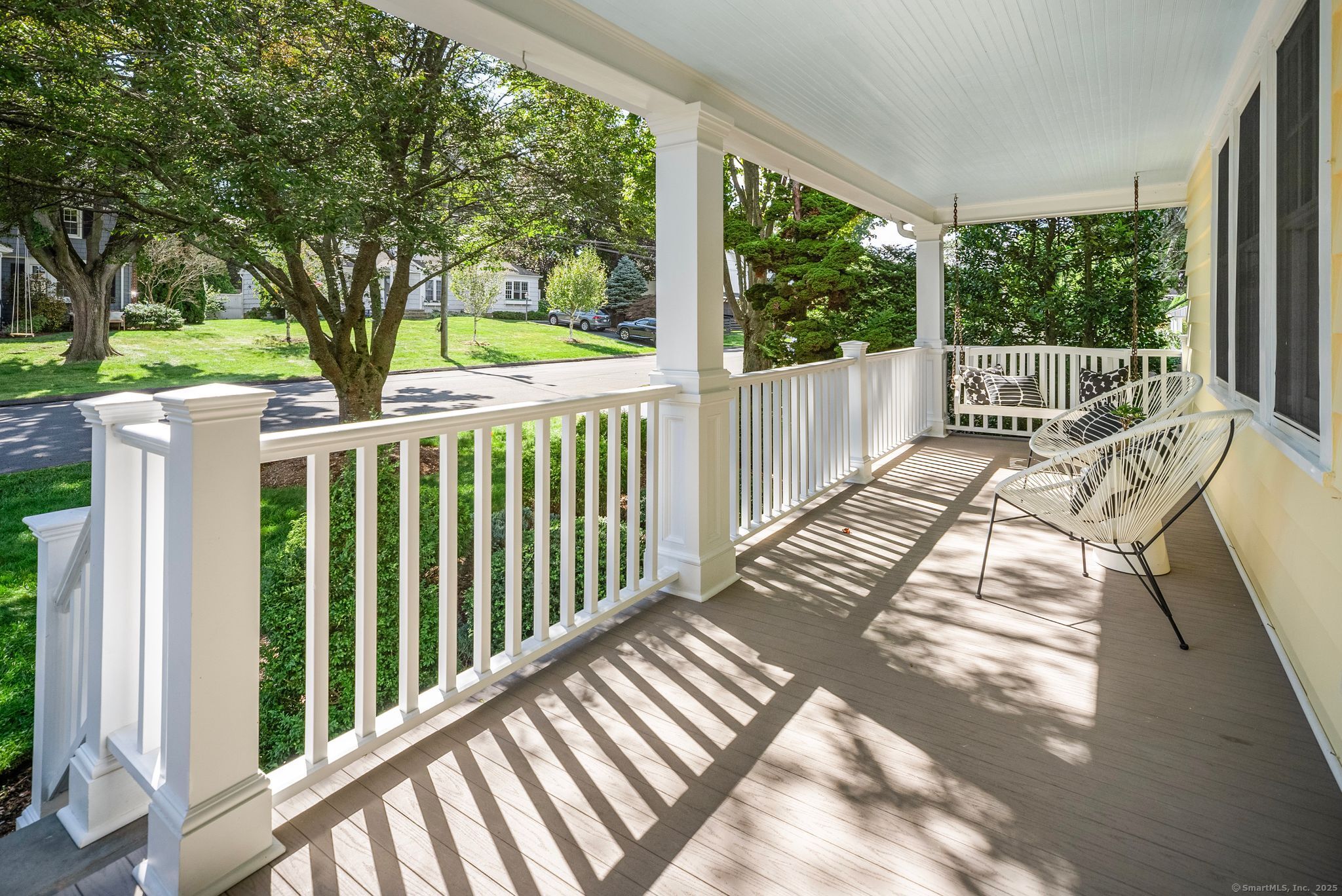 88 Overhill Road Fairfield, CT 06824 - Photo 3 of 37 a view of balcony with wooden floor and fence